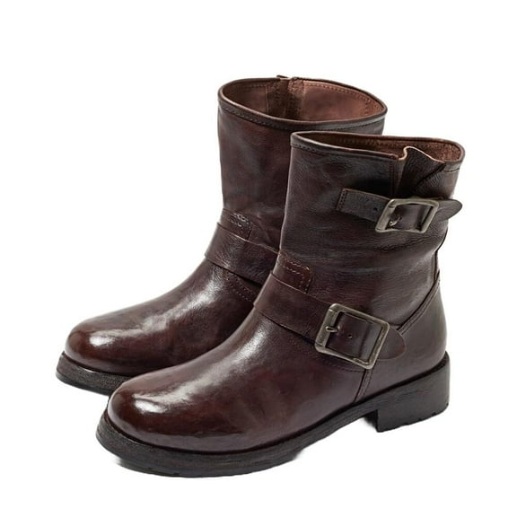 Sam Edelman Women's Dark Brown Leather Lulah Moto Boot 6M