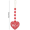 thumbnail image 2 of 1Pcs Valentine's Day Wood Bead Garland with Love Heart Tag Red Pink White Conversation Heart Hanging Wooden Ornaments for Tiered Tray Fireplace Vase Pendant Decor, 2 of 4