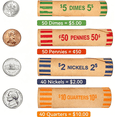 CCOCC 136 Count Coin Wrappers Assorted,Preformed Coin Roll Wrappers for ...