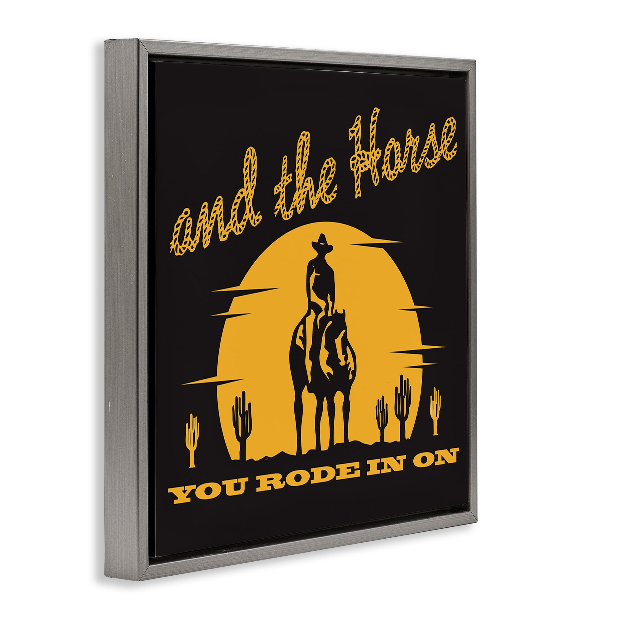 Stupell Industries Horse You Rode In On Novelty Painting Gray Floater Framed Art Print Wall Art, 25 x 25