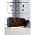 thumbnail image 2 of Digital Projection Alarm Clock with Large Display, Dual Alarms, Night Light, USB Charger - 180° Swivel Design, 2 of 8