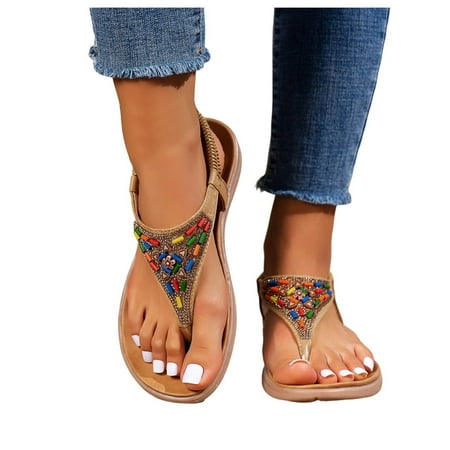 

GHSOHS Womens Sandals Slippers Women s Flip-Flops Summer Flip Flop Flip Flops Arch Support for Women Slippers Bridal Sandals Banquet Wedding Beach Shoes Beach Sandal Walking Shoes Black Sandals 8.5