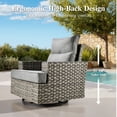 thumbnail image 5 of Ovios 9 Pieces Outdoor Patio Furniture with Gas Propane Fire Pit Table All-Weather Rattan Wicker Conversation Set with Swivel Rocking Chair & Ottoman for Backyard, 5 of 10