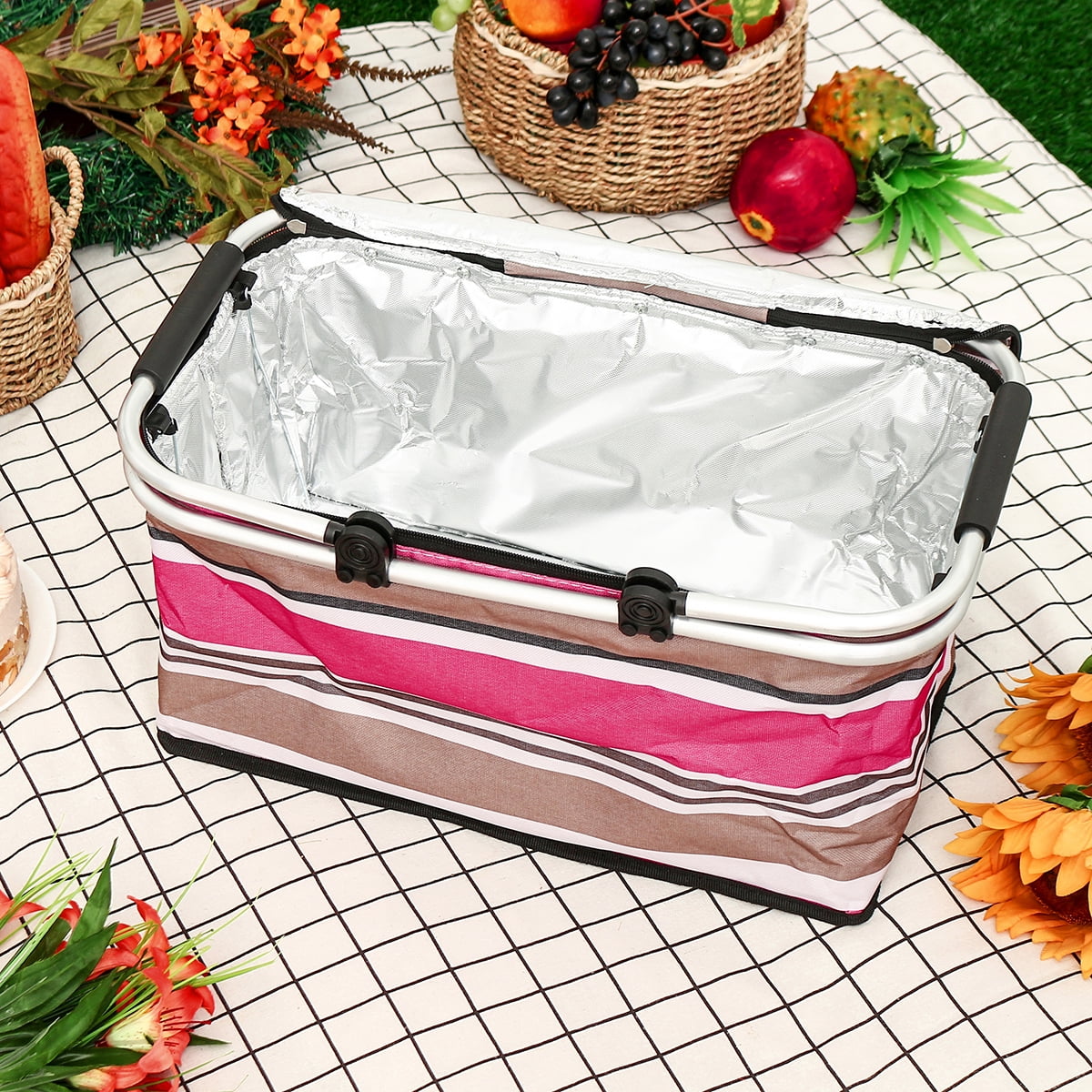 Outdoor Picnic Basket Lunch Box Bag Insulated Basket Portable Camping Picnic  Blanket Outdoor Foldable Waterproof Picnic Mat Seat - AliExpress