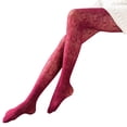 thumbnail image 2 of Aocisk Bas pour Femmes en Dentelle Sculptée Rétro Collants Transparents Design Transparent pour Base et Mode Bourgogne Taille Unique, 2 of 3