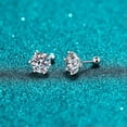 thumbnail image 5 of K-KED Classic Solitaire Round Moissanite Stud Earrings Women 925 Silver D Color VVS1, 5 of 9