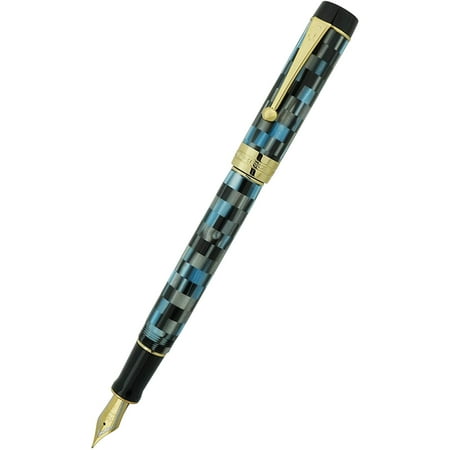 Jinhao 100 Centennial 14K Gold Fountain Pen Fine Nib, Blue Resin ...
