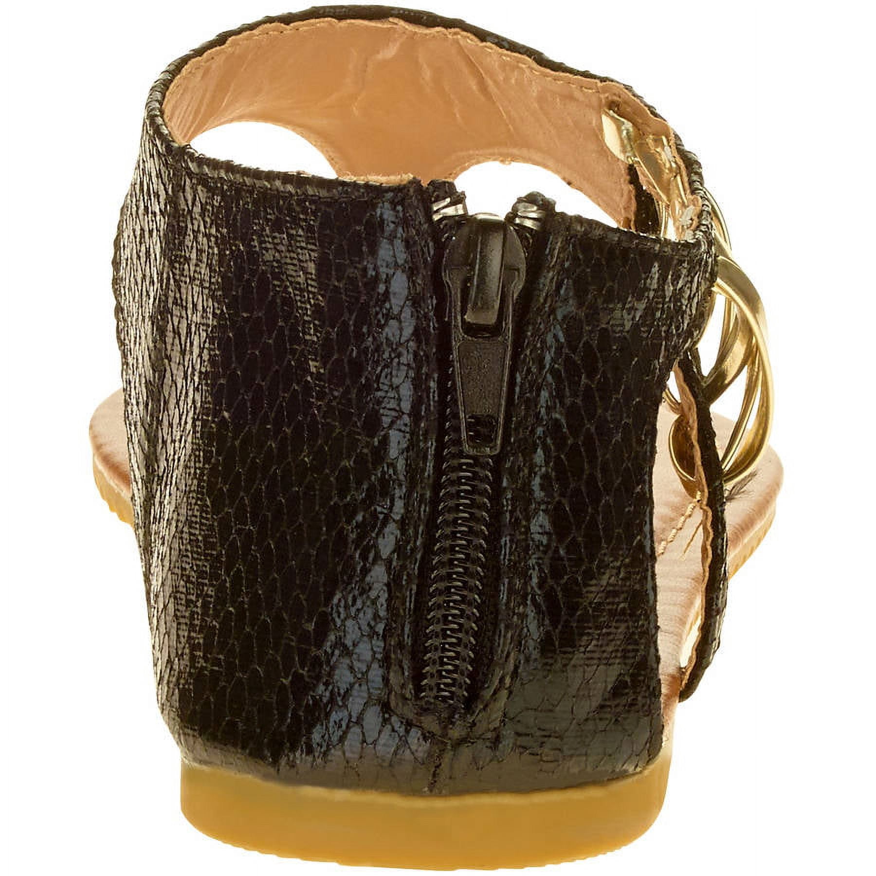 Victoria K. Women Snakeskin Print Zipper Back With Side Laceup   Sandals