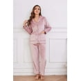 thumbnail image 3 of U2SKIIN Women Fleece Pajama Set,Long Sleeve Soft Comfy Pj Sleepwear for Women（Light Pink，L）, 3 of 5