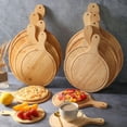 thumbnail image 4 of Wooden Pizza board Round with Hand Pizza Baking Tray Pizza Cutting Board, 4 of 11