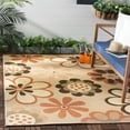 thumbnail image 2 of SAFAVIEH Courtyard Kristopher Floral Indoor/Outdoor Area Rug, Natural Brown/Terracotta, 4' x 5'7", 2 of 6