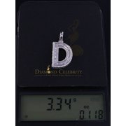 Diamond Celebrity'sWhite Bugutte Initial Alphabet'D' Sterling Silver Pendant 1.52ct Cubic Zirconia