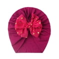 thumbnail image 5 of Gyratedream Baby Girls Sequins Bow Turban Hospital Hats for 0-4 Year Infant Toddler Head Wrap, 3 Pack, 5 of 5