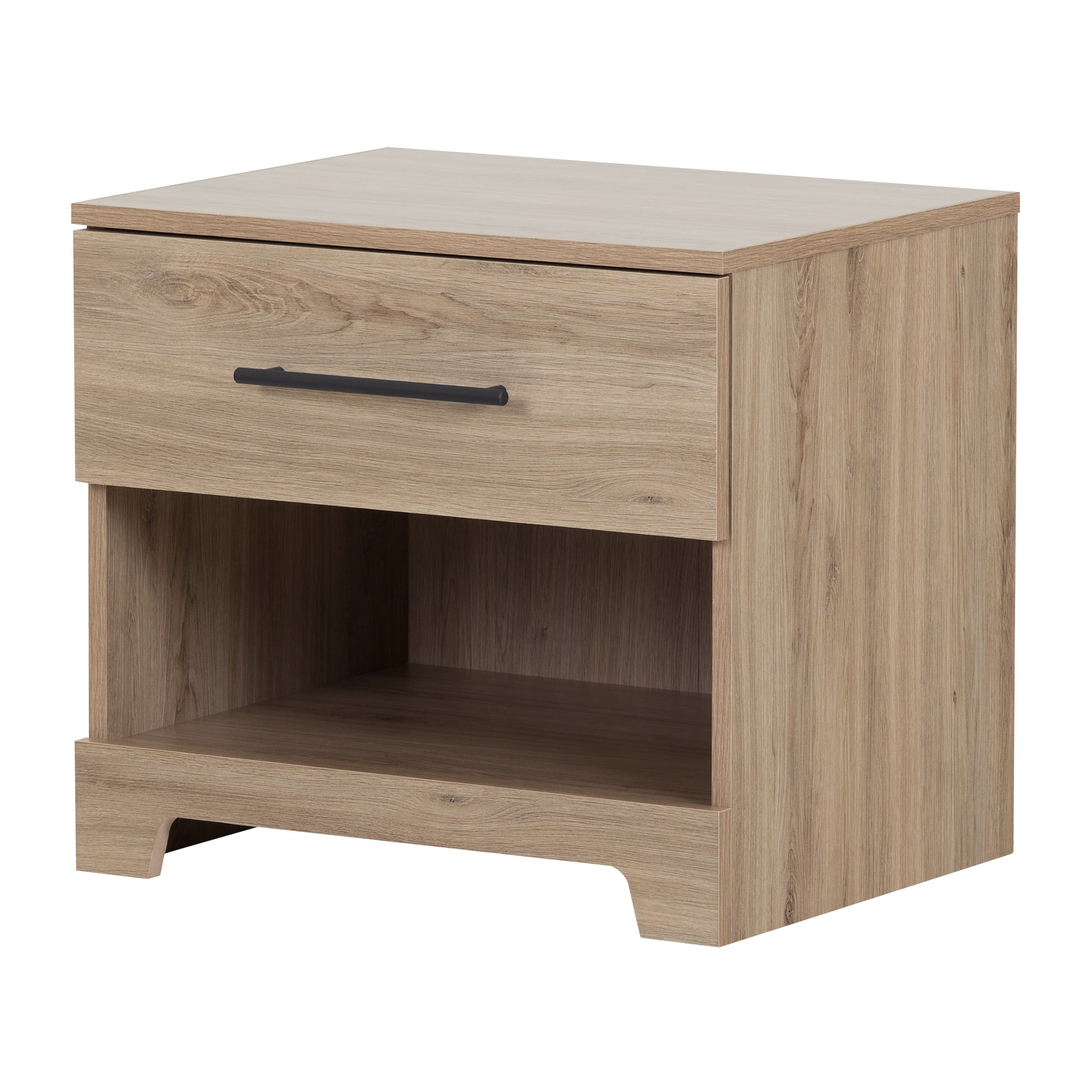 South Shore Primo 1-Drawer Nightstand - End Table with Storage Beige