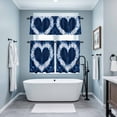 thumbnail image 6 of Watercolor Blue White Heart Tie Dye Curtain Tier and Valance Set 3 Piece, Traditional Ethnic Style 3-inch Rod Pocket Window Tier Curtains Valance for Kitchen Living Room, 6 of 9