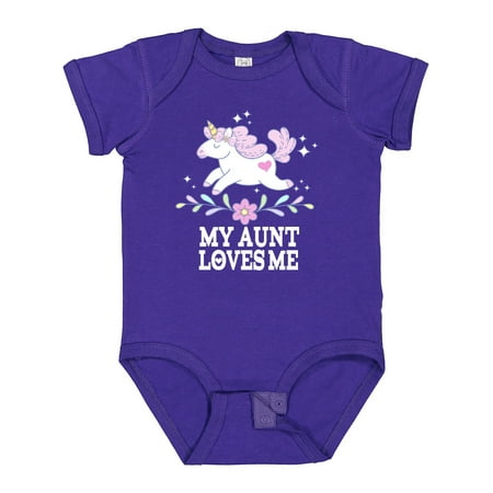

Inktastic My Aunt Loves Me Unicorn Outfit Gift Baby Girl Bodysuit