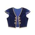 thumbnail image 5 of Kaerm Kids Boys Arab Prince Costume Persian Role Play Halloween Golden Vest and Harem Pant Suit Royal Blue 4, 5 of 7