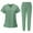 mint green, variant on Medical Scrub Set for Women, Modern V Neck Scrub Top & Jogger Pant with 8 Pockets Professionals Soft Stretch Medical Nursing Uniforms Set (Navy)