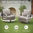 thumbnail image 3 of Unnifurnzi Patio Swivel Glider Outdoor Chair-All Weather Wicker Patio Swivel Rocking Chairs Patio Chairs for Deck Porch Lawn Garden Backyard-Brown/Gray, 3 of 7
