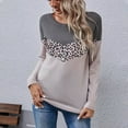 thumbnail image 2 of Tops de manga larga recreativos con estampado de leopardo y cuello redondo para mujer Fridja  fjkfkj1193, 2 of 9
