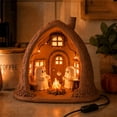 thumbnail image 7 of Halloween Cute Ghost Campfire Scene Resin Figurine Lamp, Halloween Ghost Cabin LED Night Light, Cute Cottage Tabletop Decor Light, 7 of 7