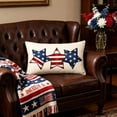 thumbnail image 4 of Qjidjing Patriotic Pillowcase, Backrest Cover, Fabric Decorated with Five Pointed Star and Flag Letter Printed, for Sofa Backrest Decor, Bedroom, Independence Day Home Holiday Ornament, 4 of 6