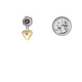 thumbnail image 3 of Delight Jewelry Gold-tone Large October - Hot Pink Crystal Heart - Two-tone Daisy Flower Post Earrings, 3 of 4