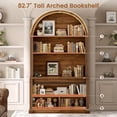 thumbnail image 3 of 67" L Shaped Computer Desk with Tall Arched Bookshelf and 3 Storage Drawers, 3 of 7