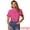 Hot Pink, variant on DARING DIVA Polka Dots Stand Collar Short Flare Sleeve Top XS White Black