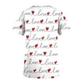 thumbnail image 5 of TIMIFIS Haut de Sarrau Blanc Femme Imprimé Manches Courtes Col en V Hauts Uniforme Saint-Valentin Imprimé Poches Blouse Soins Infirmiers avec Poches - Imprimé Blanc, 5 of 5