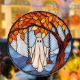 thumbnail image 6 of DVKOVI Halloween Suncatcher Stained Glass Window Hanging Decor Aesthetic Wall Decor Garden Sun Catchers Silver A, 6 of 7