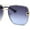 Gold - Navy, variant on Rimless Luxury Bevel Lens Mens Rectangle Officer Cop Sunglasses Gunmetal - Smoke