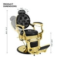 thumbnail image 2 of Vintage All Purpose Heavy Duty Barber Chair Reclining Hydraulic Beauty Salon Spa Hair Styling Equipment(Black & Gold), 2 of 18