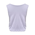 thumbnail image 6 of Women's Workout Tank Tops Lightweight Sleeveless Athletic Tops Drawstring Side Ruched Yoga Running Shirts Light Purple L, 6 of 6