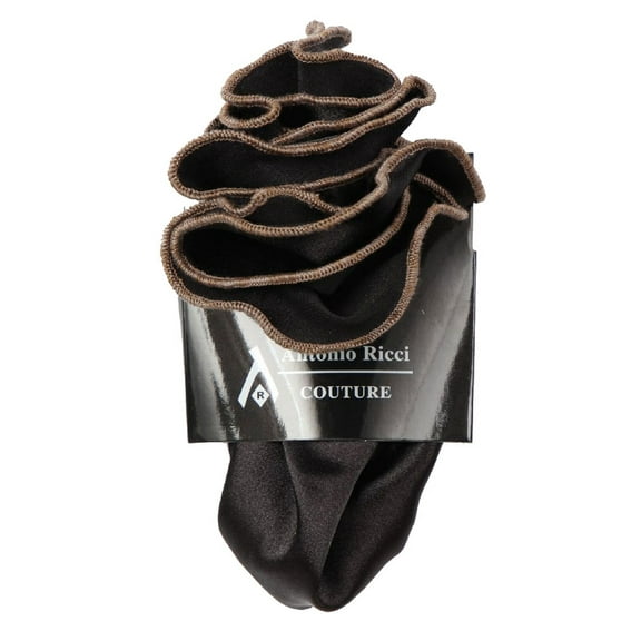 PS-Z-RD-32 - Round Pocket Square Accessory - Black Taupe