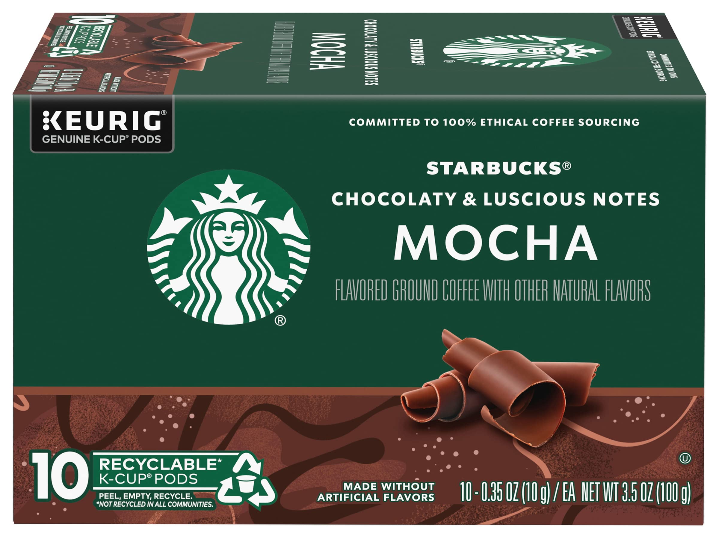 Starbucks Flavored Coffee K-Cup Pods, Mocha Flavored Coffee, Made Without Artificial Flavors, Keurig Genuine K-Cup Pods, 10 Ct K-Cups/Box (Pack Of 3 Boxes)