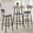 Grey, variant on Bar Table and Chairs Set,Round Bar Table with 2 Bar Stools, Small 2-Tier Round Bistro Pub Dining Table, PU Upholstered Stools, 23.62'' W x 23.62'' D x 35.43'' H, Rustic Brown
