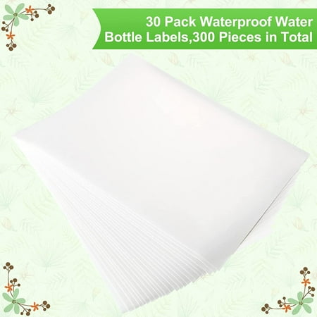 150 Pieces Waterproof Blank Water Bottle Label Adhesive ...