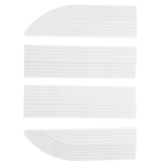 HOMEMAXS  Rubber Ramp Mat for Home Door Transitioning Pad Curb Sweeper White