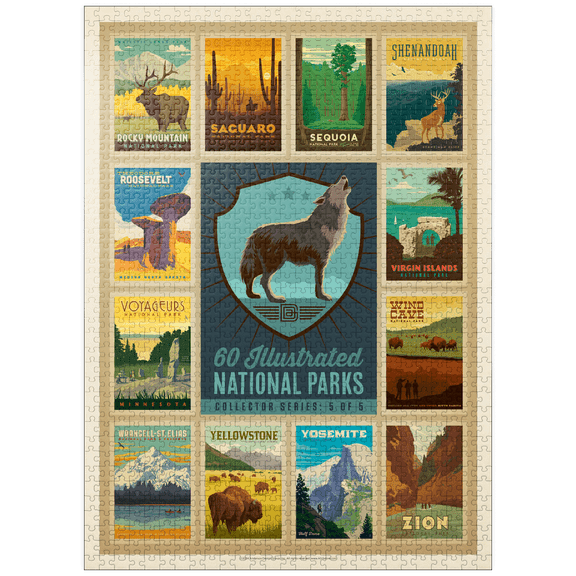 MyPuzzle - National Parks Collector Series - Edition 5, Vintage Poster - Premium 1000 Piece Jigsaw Puzzle for Adults