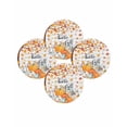 thumbnail image 7 of 13 Inch Round Placemats Set of 4, Fall Maple Leaf Non Slip Heat Insulation PP Table Mats, Thanksgiving Orange White Pumpkin Plaid Washable Place Mats for Kitchen Dining Party Table Decor, 7 of 7