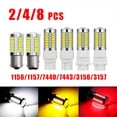 thumbnail image 2 of Bombilla LED de freno trasero y antiniebla para estacionamiento, luces de señal de giro DRL, lámparas de marcha atrás, 2/4/8 piezas PY21W Ba15s 1156 Bay15d 1157, 12V 33SMD 7000K, blanco, 2 of 6