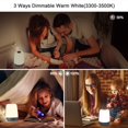 thumbnail image 3 of Touch Wake Up Night Light with Sunrise Simulation Alarm Clock, 3 Ways Dimmable Warm White Bedside Lamp RGB Atmospheric Table Bedside Lamp, Timer Mode, 3 of 5
