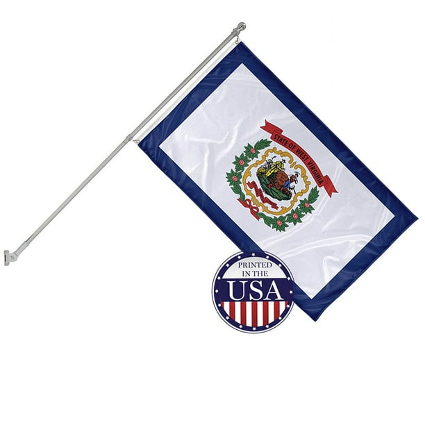 West Virginia State Flag And 6ft Flagpole With Wall Mounting Bracket 3ft X 5ft Knitted Polyester Flag State Flag Collection Flag Printed In The Usa Walmart Com Walmart Com