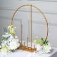 thumbnail image 6 of Efavormart 24" Gold Metal Round Floral Hoop Wedding Table Centerpiece With Pillars, Self Standing Balloon Arch Frame, 6 of 11