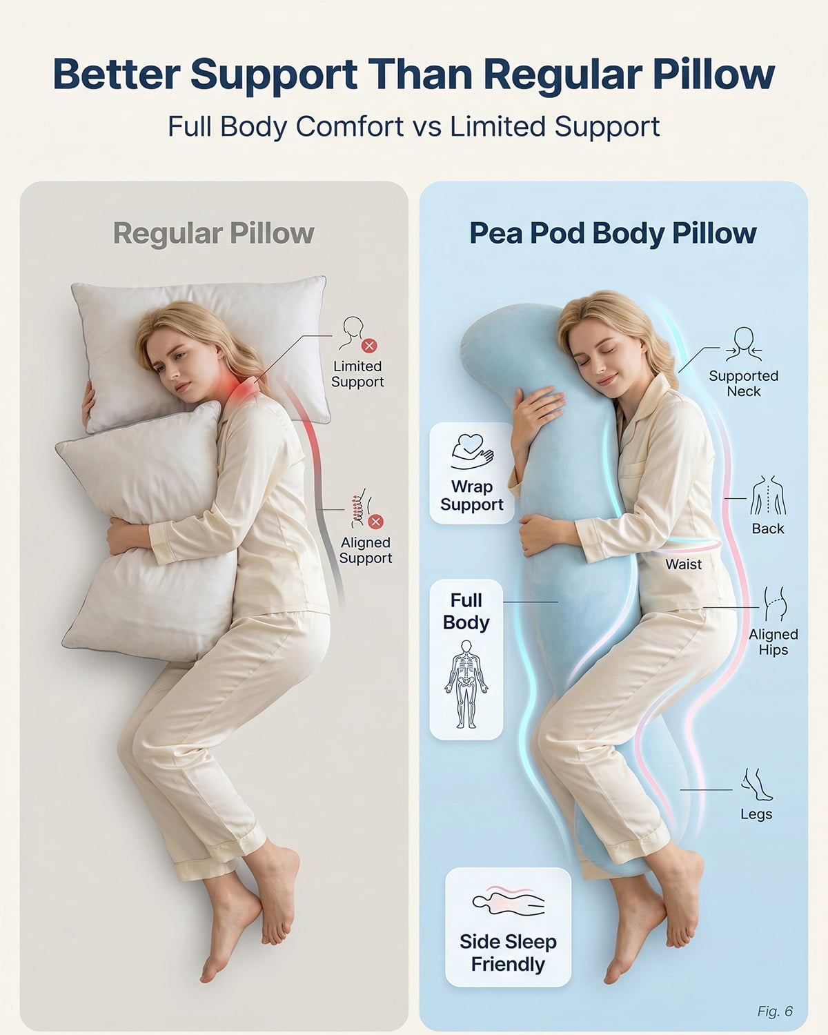 Pea Pod Body Pillow for Adults Firm Bolster Memory Foam Extra Long Couch Pillow Side Sleeper Round Hugging Full Cooling Soft Fabric Pillows Sleeping Ergonomic Design Multipurpose Deep