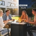 thumbnail image 3 of 28" Propane Fire Pit Table, 40000 BTU Outdoor Gas Fire Pit with Lid and Lava Rocks, Black Rattan-Effect Metal Design for Patio, Garden, Backyard and Outdoor Living Areas, 3 of 7