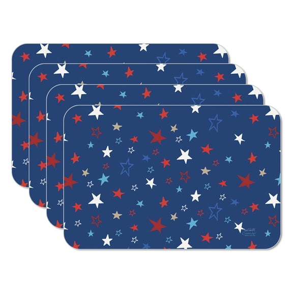 CounterArt Star Spangled 4-Pack Reversible Plastic Tabletop Placemats