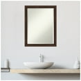 thumbnail image 2 of Amanti Art Warm Walnut Narrow Beveled Wood Bathroom Wall Mirror, 2 of 10
