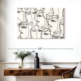 thumbnail image 3 of Elephant Stock Women's Faces Illustration Wall Art - Horizontal Canvas Wall Art - Living Room Wall Decor - People Canvas - White And Black Decor - 36" x 24", 3 of 8
